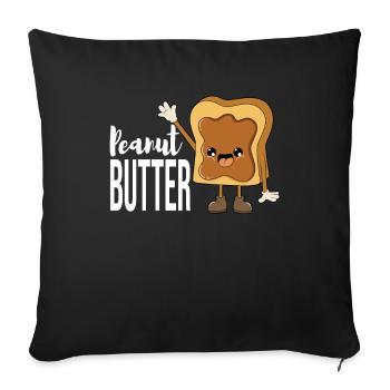 Peanut butter - Sofa pillowcase 17,3'' x 17,3'' (45 x 45 cm) - black - Front