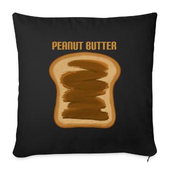 Erdnussbutter Peanut Butter - Sofakissenbezug 45 x 45 cm - Schwarz - Vorne