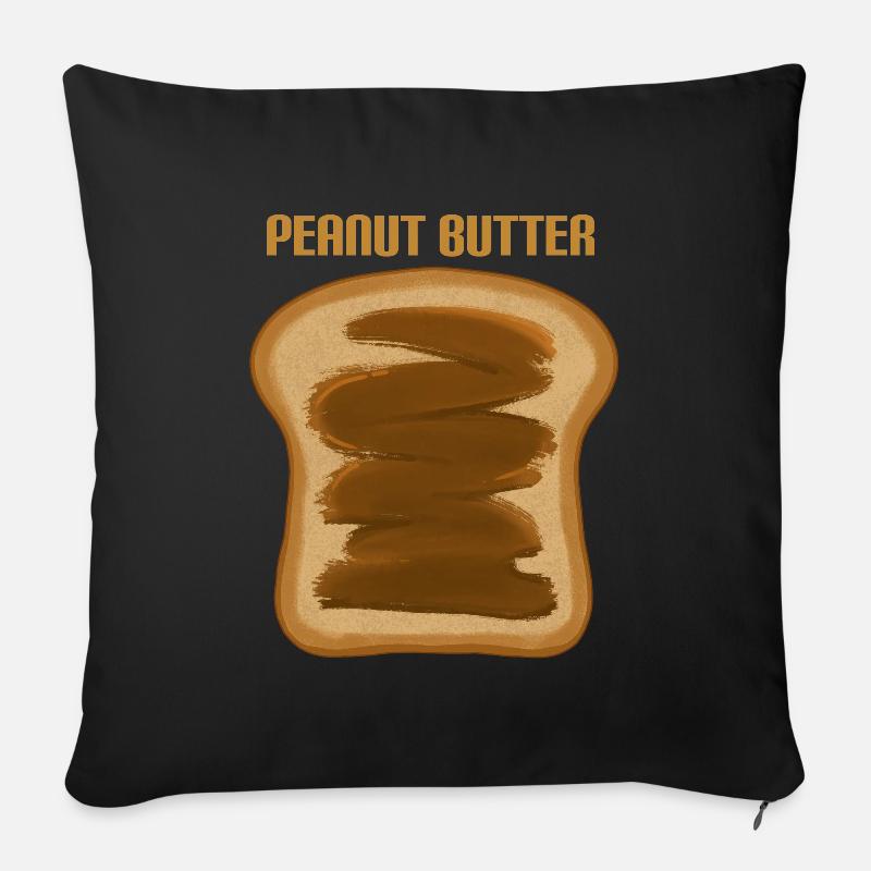 Erdnussbutter Peanut Butter - Sofakissenbezug 45 x 45 cm - Schwarz