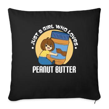Erdnussbutter Peanut Butter - Sofa pillowcase 17,3'' x 17,3'' (45 x 45 cm) - black - Front