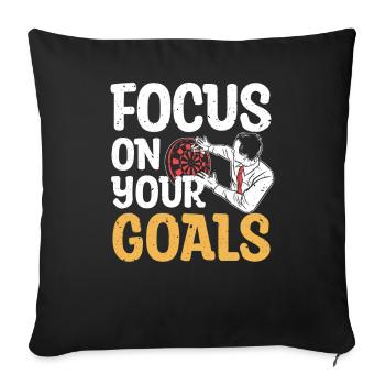 Focus On Your Goals Darts Player Dartboard Darts - Sofa pillowcase 17,3'' x 17,3'' (45 x 45 cm) - black - Front