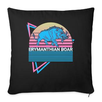 Sanglier érymanthien créature mythique grecque - Housse de coussin décorative 45 x 45 cm - noir - Devant
