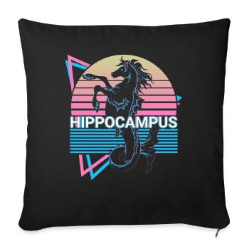 Hippocampe Créatures mythiques Mythologie grecque antique - Housse de coussin décorative 45 x 45 cm - noir - Devant
