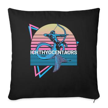 Ichthyocentaurs créatures mythiques mythologie grecque - Housse de coussin décorative 45 x 45 cm - noir - Devant