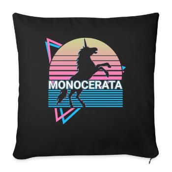 Licorne monocerata Créature mythique grecque M - Housse de coussin décorative 45 x 45 cm - noir - Devant