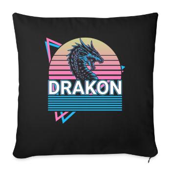 Drakon Serpent Géant Créature Mythique Grec - Housse de coussin décorative 45 x 45 cm - noir - Devant