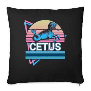 Cetus Sea Monster Mythical Creature Greek M - Housse de coussin décorative 45 x 45 cm - noir - Devant