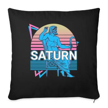 Saturne Dieu du Temps Mythologie romaine antique Re - Housse de coussin décorative 45 x 45 cm - noir - Devant