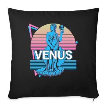 Vénus Dieu de l’Amour et de la Beauté Antiquité romaine - Housse de coussin décorative 45 x 45 cm - noir - Devant