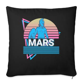 Mars God War Mythologie romaine antique Rétro - Housse de coussin décorative 45 x 45 cm - noir - Devant