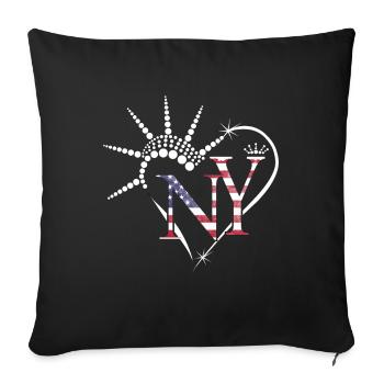 J’adore New York USA Gift Heart - Housse de coussin décorative 45 x 45 cm - noir - Devant