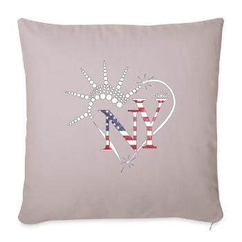 I love New York USA Gift Heart - Sofa pillowcase 17,3'' x 17,3'' (45 x 45 cm) - light taupe - Front