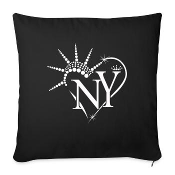 J’adore New York USA Gift Heart - Housse de coussin décorative 45 x 45 cm - noir - Devant