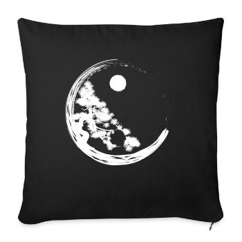Bonsai Yin Yang Tree Garden - Sofa pillowcase 17,3'' x 17,3'' (45 x 45 cm) - black - Front
