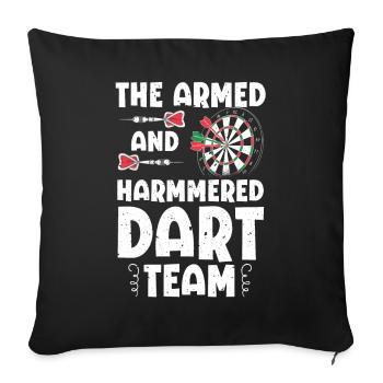 Armed Hammered Dart Team Dartboard Darts - Sofa pillowcase 17,3'' x 17,3'' (45 x 45 cm) - black - Front