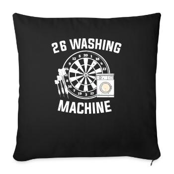 26 Waschmaschine Dart Dartsportler Dartspieler - Sofakissenbezug 45 x 45 cm - Schwarz - Vorne
