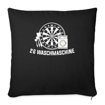 26 Waschmaschine Dart Dartsportler Dartspieler - Sofakissenbezug 45 x 45 cm - Schwarz - Vorne
