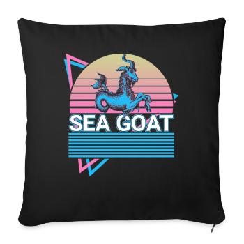 Chèvre de mer Créature mythique Mythologie juive - Housse de coussin décorative 45 x 45 cm - noir - Devant