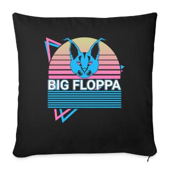 Big Floppa Caracal Cat Meme Rétro - Housse de coussin décorative 45 x 45 cm - noir - Devant