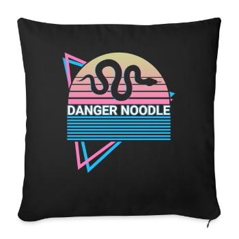 Danger Noodle Retro Snake - Housse de coussin décorative 45 x 45 cm - noir - Devant