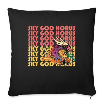 Dieu du ciel Horus Egypte Dieu égyptien - Housse de coussin décorative 45 x 45 cm - noir - Devant