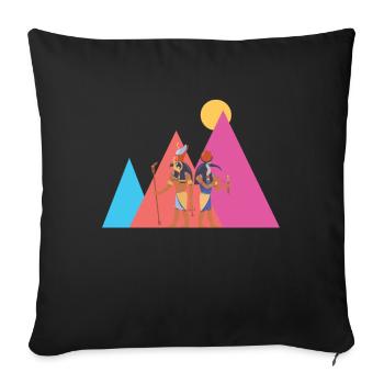 Pyramides égyptiennes Egypte - Housse de coussin décorative 45 x 45 cm - noir - Devant