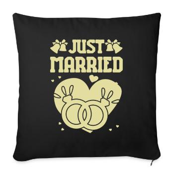 Just Married - Sofa pillowcase 17,3'' x 17,3'' (45 x 45 cm) - black - Front