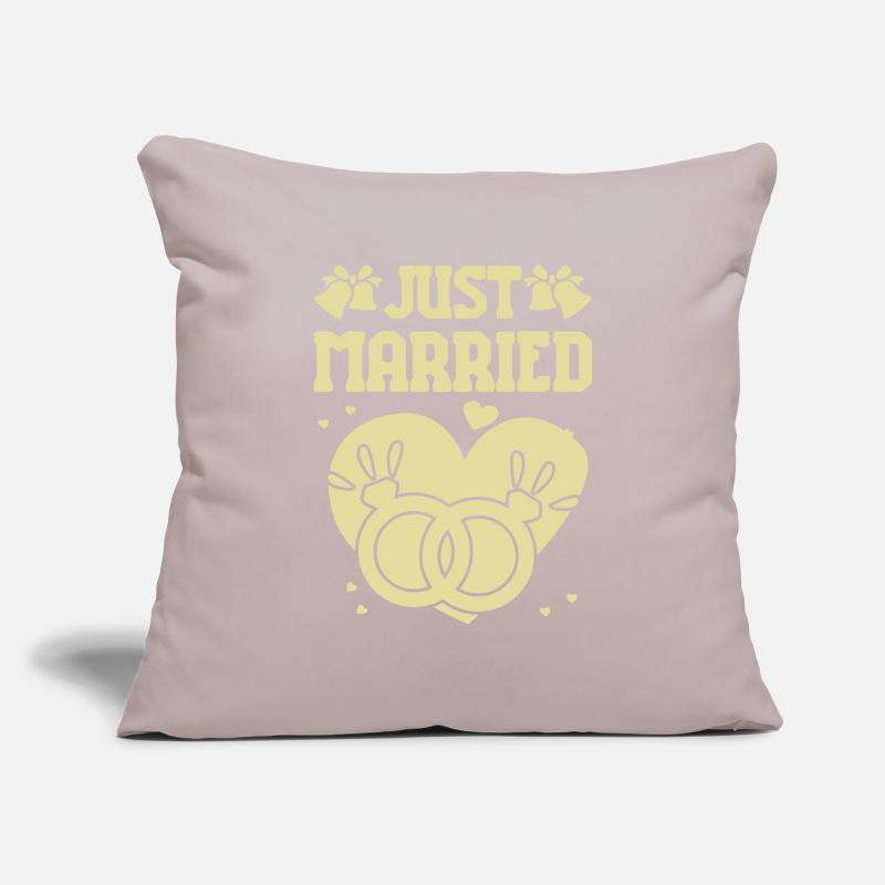 Juste marié Housse de coussin décorative 45 x 45 cm