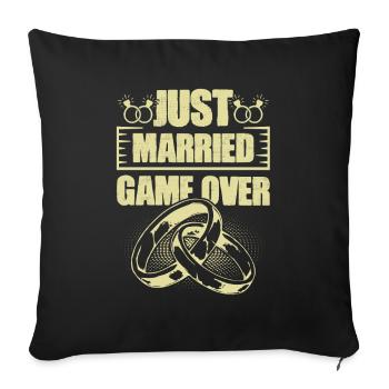 Just Married Game over - Sofa pillowcase 17,3'' x 17,3'' (45 x 45 cm) - black - Front