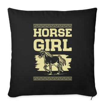 Horse Girl - Sofa pillowcase 17,3'' x 17,3'' (45 x 45 cm) - black - Front