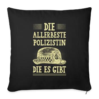 Allerbeste Polizistin - Sofakissenbezug 45 x 45 cm - Schwarz - Vorne