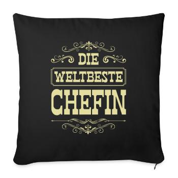 Weltbeste Chefin - Sofakissenbezug 45 x 45 cm - Schwarz - Vorne