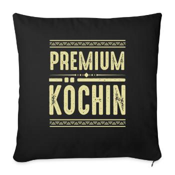 Premium Köchin - Sofakissenbezug 45 x 45 cm - Schwarz - Vorne