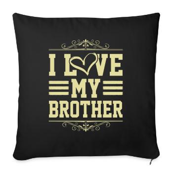 J’aime mon frère - Housse de coussin décorative 45 x 45 cm - noir - Devant