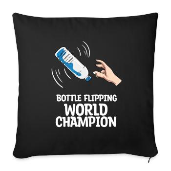 Bouteille d’eau Retournant la bouteille - Housse de coussin décorative 45 x 45 cm - noir - Devant