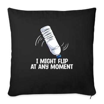 Bouteille d’eau Retournant la bouteille - Housse de coussin décorative 45 x 45 cm - noir - Devant