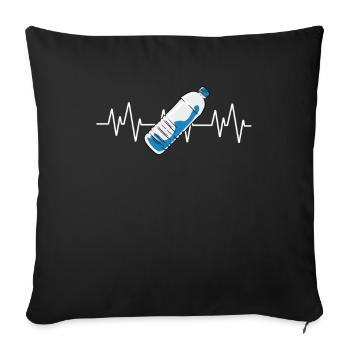 Bouteille d’eau Retournant la bouteille - Housse de coussin décorative 45 x 45 cm - noir - Devant
