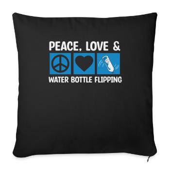 Bouteille d’eau Retournant la bouteille - Housse de coussin décorative 45 x 45 cm - noir - Devant