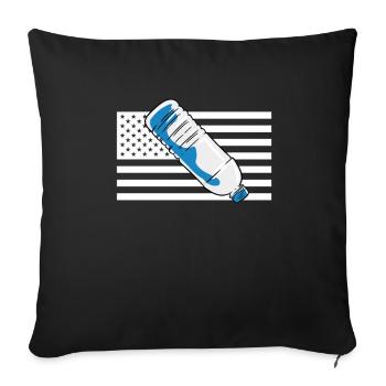 Bouteille d’eau Retournant la bouteille - Housse de coussin décorative 45 x 45 cm - noir - Devant