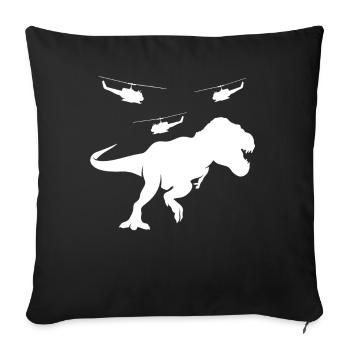 Hélicoptère T-Rex - Housse de coussin décorative 45 x 45 cm - noir - Devant