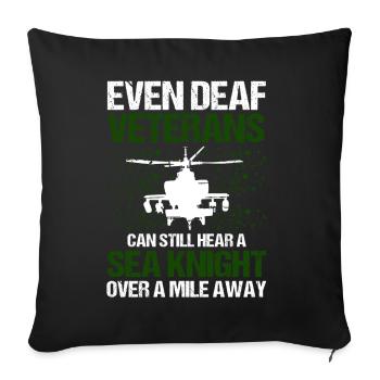 Pigeon Veteran Helicopter - Sofa pillowcase 17,3'' x 17,3'' (45 x 45 cm) - black - Front