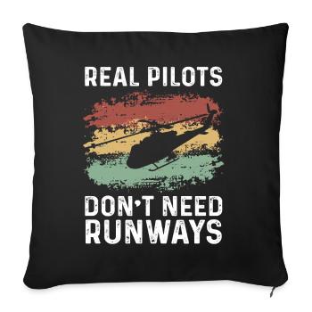 Cadeau de pilote d’hélicoptère - Housse de coussin décorative 45 x 45 cm - noir - Devant