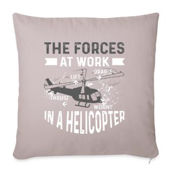 Cadeau de pilote d’hélicoptère - Housse de coussin décorative 45 x 45 cm - taupe clair - Devant