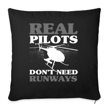Cadeau de pilote d’hélicoptère - Housse de coussin décorative 45 x 45 cm - noir - Devant