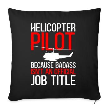 Cadeau pilote d’hélicoptère - Housse de coussin décorative 45 x 45 cm - noir - Devant