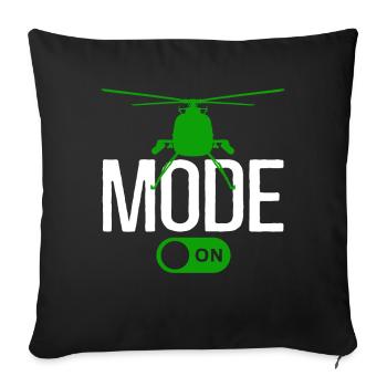 Mode hélicoptère activé - Housse de coussin décorative 45 x 45 cm - noir - Devant