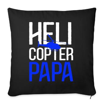 Hélicoptère Papa - Housse de coussin décorative 45 x 45 cm - noir - Devant