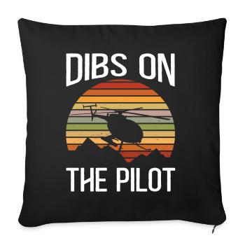 Cadeau de pilote d’hélicoptère - Housse de coussin décorative 45 x 45 cm - noir - Devant
