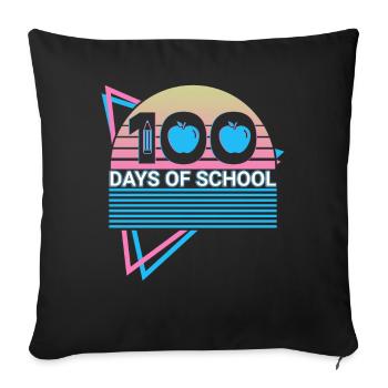 100 Days School Retro - Sofa pillowcase 17,3'' x 17,3'' (45 x 45 cm) - black - Front