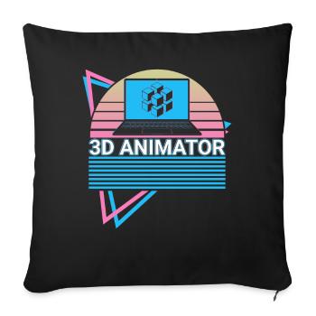 3D-Animator Retro - Sofakissenbezug 45 x 45 cm - Schwarz - Vorne